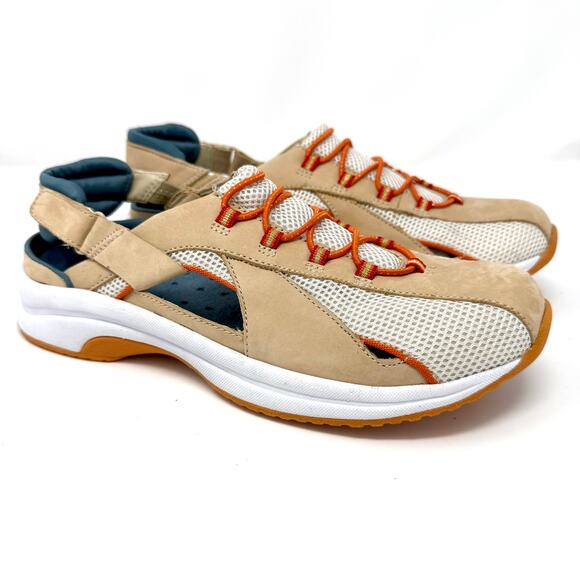 St. John's Bay Active Sandal Sneakers Size 8.5 Taupe Orange Sling Back NIB - Picture 1 of 8